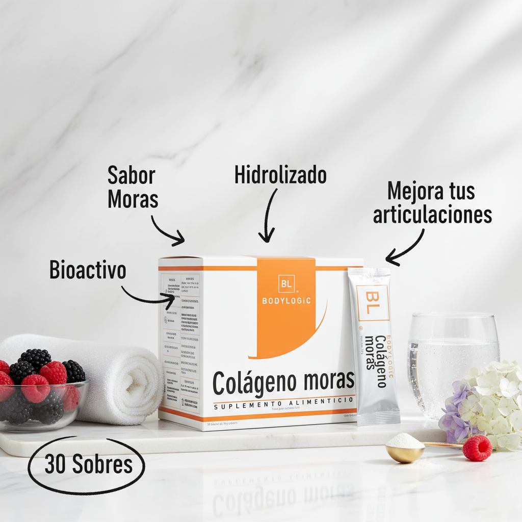 Colágeno Hidrolizado Puro y Bioactivo en Polvo | Sabor Moras | 30 Sobres | Alta Pureza y Máxima Absorción