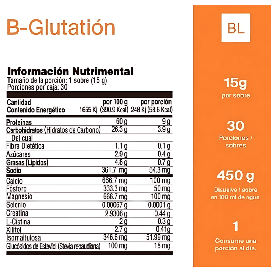 B-Glutatión | Precursor de Glutatión | 30 Porciones