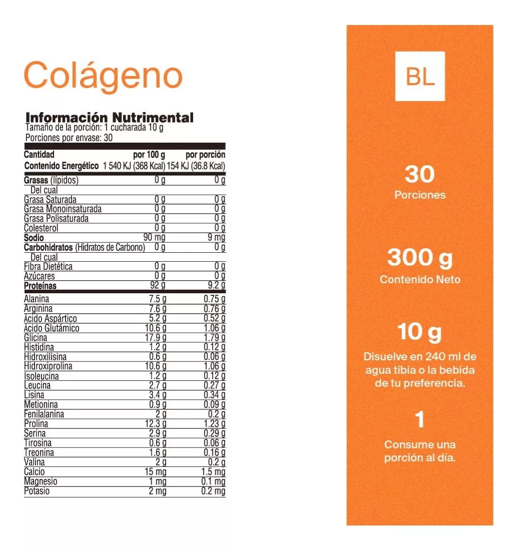 Colageno Bioactivo Hidrolizado 92% Puro Colageno